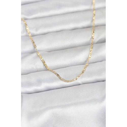 CM 14K Gold Renk Yassı Zincir Model 60 cm Kadın Kolye