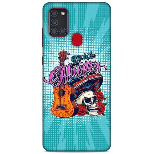 Lopard Samsung Galaxy A21s Uyumlu Kılıf Tattoo's (34) Slim Armor Kılıf İskelet & Gitar