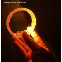Turuncu Led Işıklı Baskı Yapılabilen Pilli Bileklik Bilezik 1,5 Cm Genişlik - Lisinya