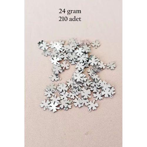 Oya Abiye Bileklik Kolye Pleksi Metalik Plastik Pul Gümüş Renk 24 gram 210 adet - BNC562