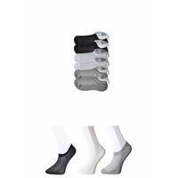 Siyah Gri ve Beyaz Erkek Görünmez Çorap 6 çift