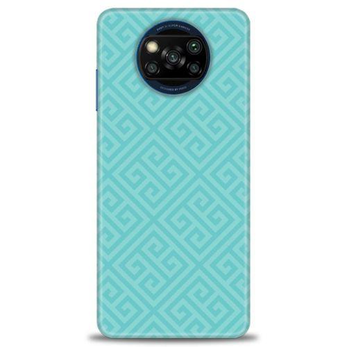Xiaomi Poco X3 Pro Kılıf HD Baskılı Kılıf - Mavi Mozaik + Tam Ekran Koruyucu
