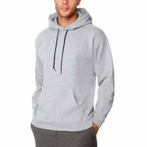 Erkek Uzun Kol Kapşonlu Basic Sweatshirt Hoodie - Gri