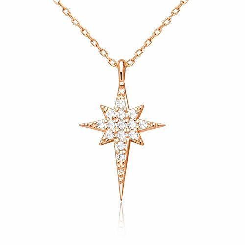 Gümüş Rose Kutup Yıldızı Kadın Kolye