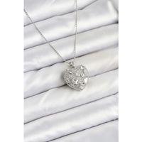 316L Çelik Zincir Gümüş Zirkon Taşlı Kalpli Kadın Kolye