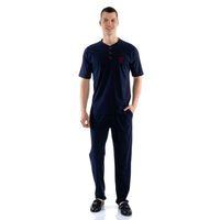 D's Damat 02000 Kısa Kol 3'lü Erkek Pijama Takımı