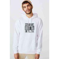 Pubg Straıght Outta Mylta Baskılı Beyaz Erkek Kapşonlu Sweatshirt