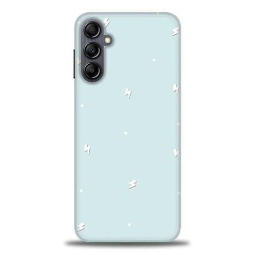 Samsung Galaxy A14 Kılıf HD Baskılı Kılıf - Beyaz Şimşekler + Tam Ekran Koruyucu