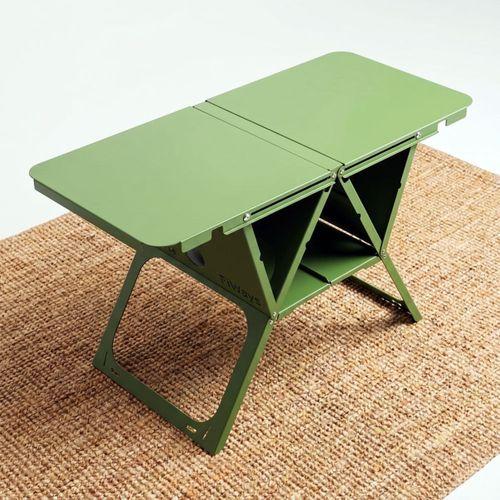 FiWays AXIS™ V2 Haki Metal Kamp Masası, 1mm Çelik Gövde, Profesyonel Katlanır Çantalı Outdoor Sehpa