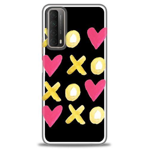 Huawei P Smart 2021 Kılıf HD Baskılı Kılıf - XOXOXO + Tam Ekran Koruyucu