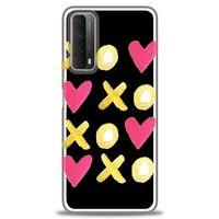 Huawei P Smart 2021 Kılıf HD Baskılı Kılıf - XOXOXO + Tam Ekran Koruyucu