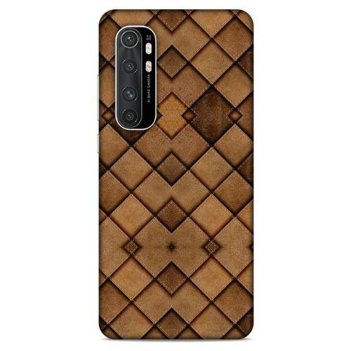 Xiaomi Mi Note 10 Lite Kılıf Patchwork (26) Tpu Silikon Kılıf Açık Kahverengi