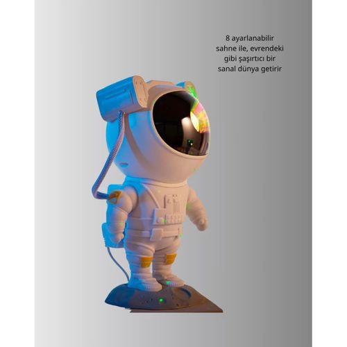 Astronot Şekilli Galaxy Projeksiyon Lambası Nebula Efektli Dekoratif Lamba