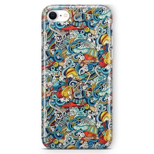 Apple iPhone SE 2020 Kılıf Uludağ Doodle Arka Kapak Koruma Desenli Full Koruyucu