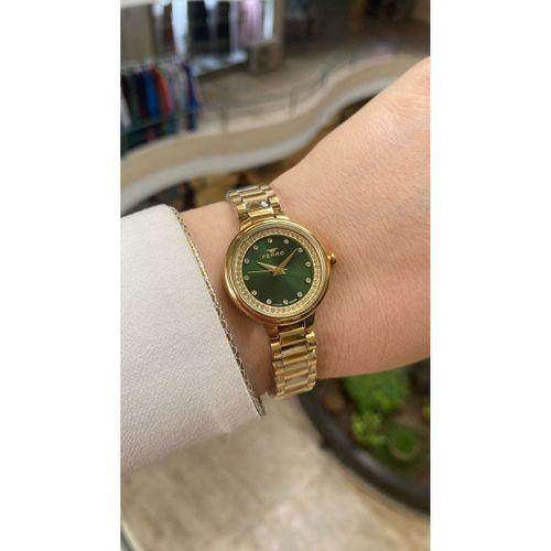 Ferro Quartz Çelik Altın Rengi Yeşil Kadran 28 mm Kadın Kol Saati