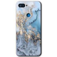 Xiaomi Mi 8 Lite HD Baskılı Kılıf + 9D Tam Ekran Koruyucu - Eski Mermer