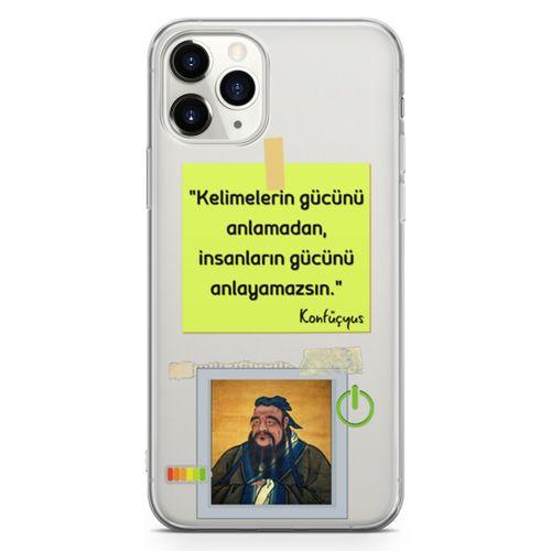Apple iPhone 11 Pro Max Kılıf Caps Konfucyus Arka Kapak Koruma Desenli Full Koruyucu