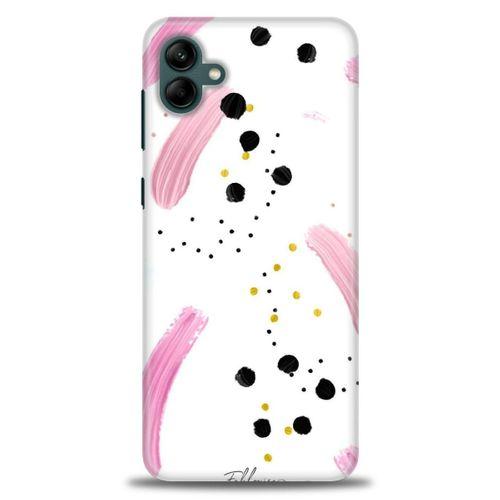 Samsung Galaxy A04 Kılıf HD Baskılı Kılıf - Pembe ve Benekler + Tam Ekran Koruyucu