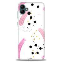 Samsung Galaxy A04 Kılıf HD Baskılı Kılıf - Pembe ve Benekler + Tam Ekran Koruyucu