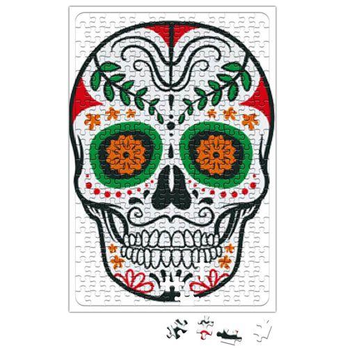 Renkli Ve Desenli Kuru Kafa Skull Puzzle 240 Parça Yapboz