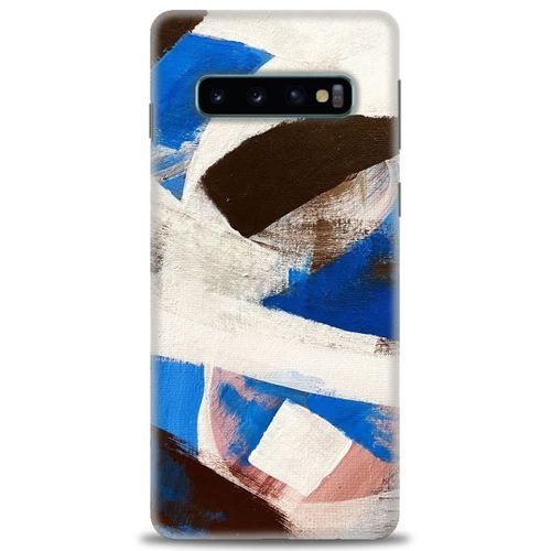 Samsung Galaxy S10 Kılıf HD Baskılı Kılıf - Siyah Mavi + Tam Ekran Koruyucu