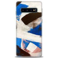 Samsung Galaxy S10 Kılıf HD Baskılı Kılıf - Siyah Mavi + Tam Ekran Koruyucu