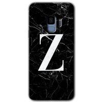 Potkal Hediye Fabrikası Samsung Galaxy S9 HD Baskılı Kılıf + 9D Tam Ekran Koruyucu - Siyah Mermer Desenli Z Harfi