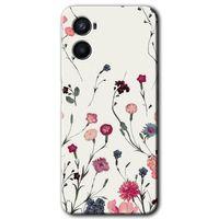 Oppo A96 Kılıf HD Desen Baskılı Arka Kapak - Mat Çiçek + Kırılmaz Cam