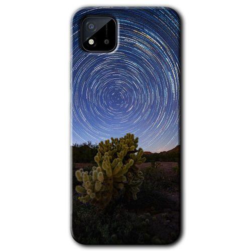BeRa Aksesuar Realme C11 Kılıf Baskılı Kapak - Eclipse Sky +Tam Kaplayan Mat Seramik