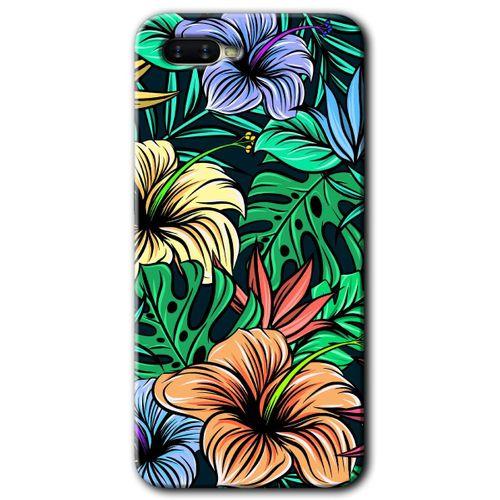 Oppo Rx 17 Neo Kılıf HD Desen Baskılı Arka Kapak + Temperli Cam - Hibiscus Flowers