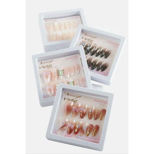 Orange Taşlı Takma Tırnak