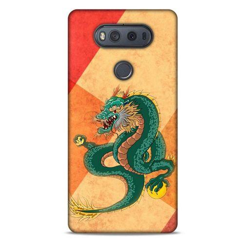 LG K61 Kılıf Dragons (24) Darbe Emici Kılıf Tatoo Yeşil Ejderha