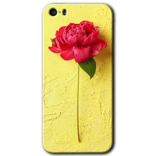 Potkal Hediye Fabrikası iPhone 5 HD Baskılı Kılıf + 9D Tam Ekran Koruyucu - Kırmızı Gül