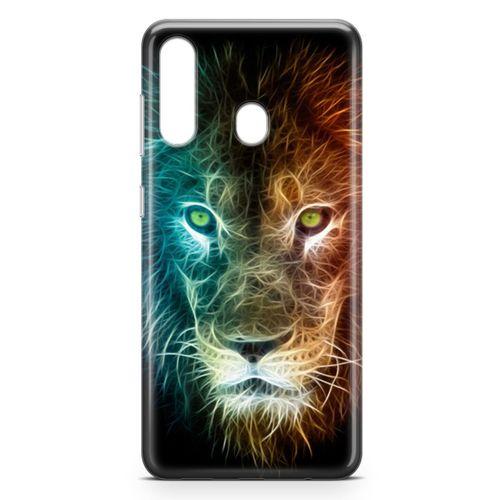 Samsung Galaxy M40 Kılıf Neon Aslan Arka Kapak Koruma Desenli Full Koruyucu