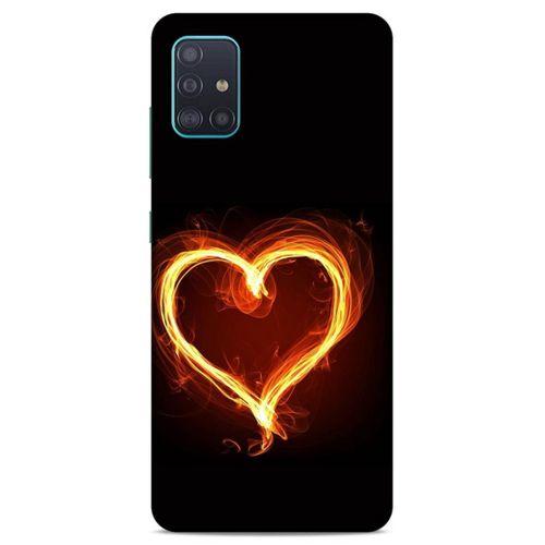 Lopard Samsung Galaxy A51 Uyumlu Kılıf FireX (24) Darbe Emici Kılıf Ateşli Kalp