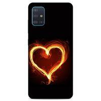 Lopard Samsung Galaxy A51 Uyumlu Kılıf FireX (24) Darbe Emici Kılıf Ateşli Kalp