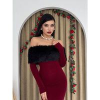 Bestia Straplez Tüy Detaylı Elbise