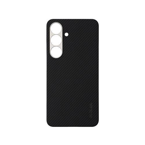 Galaxy S25 Kılıf M-safe Şarj Özellikli 600D Aramid Fiber Pitaka Ultra-Slim Classic Serisi Black-Grey Twill Kapak