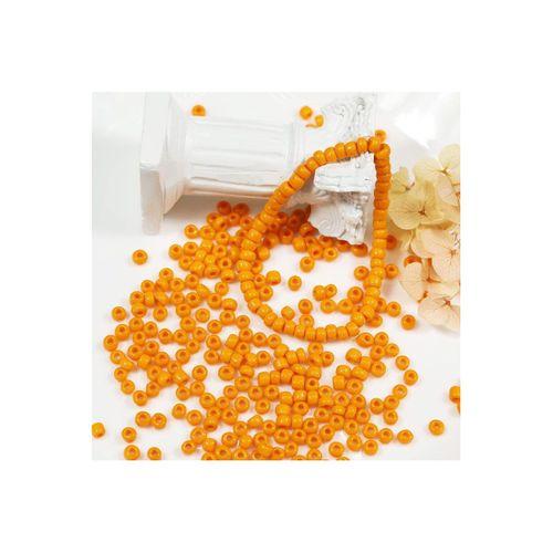 Turuncu Renk 4 mm Yaklaşık 660 adet / 60 gram Cam Boncuk Oya Yazma Bileklik ve Kolye