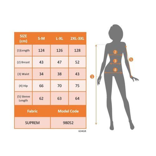 Kadın Uzun Kollu Kruvaze Yaka Yandan Bağlamalı önden Fırfır Detaylı Süprem Uzun Elbise