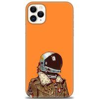 iPhone 11 Pro Kılıf HD Baskılı Kılıf - Turuncu Astronot + Tam Ekran Koruyucu
