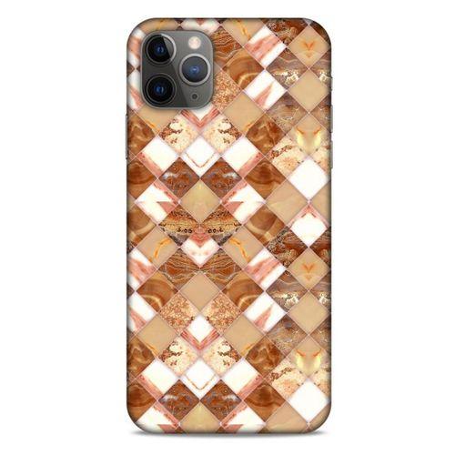 Mermer Desenli (24) Tema Darbe Emici Kılıf Kestane Apple Iphone 11 Pro Max Kılıf