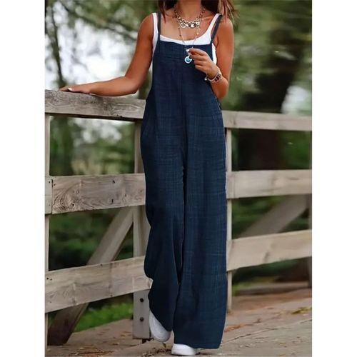 Kadın Askılı Yandan Fermuarlı Geniş Paçalı Valencia Tulum