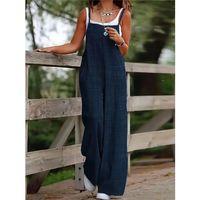 Kadın Askılı Yandan Fermuarlı Geniş Paçalı Valencia Tulum