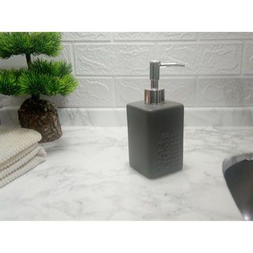 Seramik Sıvı Sabunluk Koyu Bej Modern 7X7X17Cm 300Ml Banyo Seti