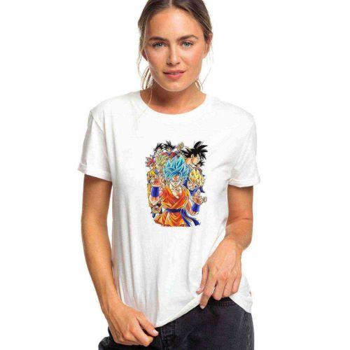 Anime Dragon Ball Baskılı Beyaz Kadın Tshirt