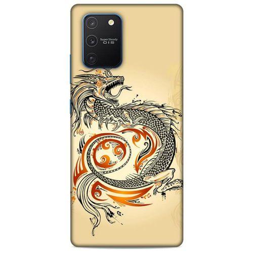 Samsung Galaxy S10 Lite Kılıf Dragons (27) Tasarımlı Kılıf Siyah Ejderha Dövmesi