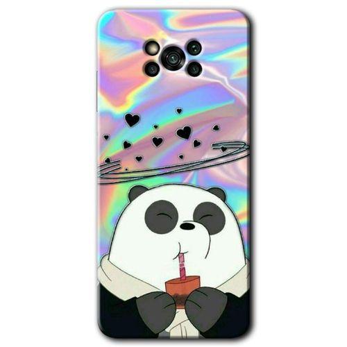 Poco x3 NFC Kılıf Kapak - Milkshake Panda +Hayalet Ekran Yandan Gözükmez