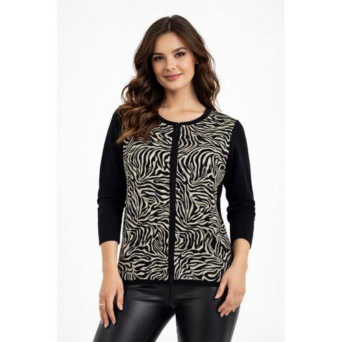 Kadın Zebra Desen Triko Kazak BGL-ST05286