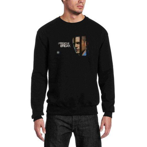 Prison Break Baskılı Siyah Erkek Sweatshirt